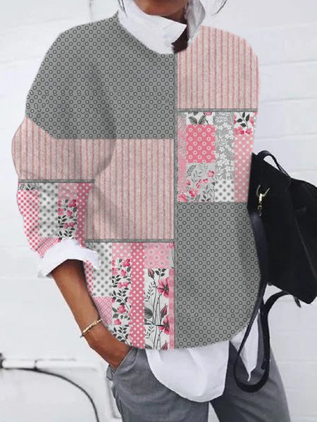 

Casual Crew Neck Ethnic Sweatshirt Zipper, Multicolor, Hoodies & Sweatshirts