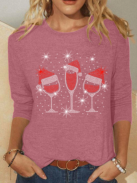 

CHRISTMAS WINE Long sleeve Shirt, Watermelon, Long sleeves