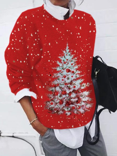 

Casual Crew Neck Christmas Sweatshirt Zipper, Red, Hoodies & Sweatshirts