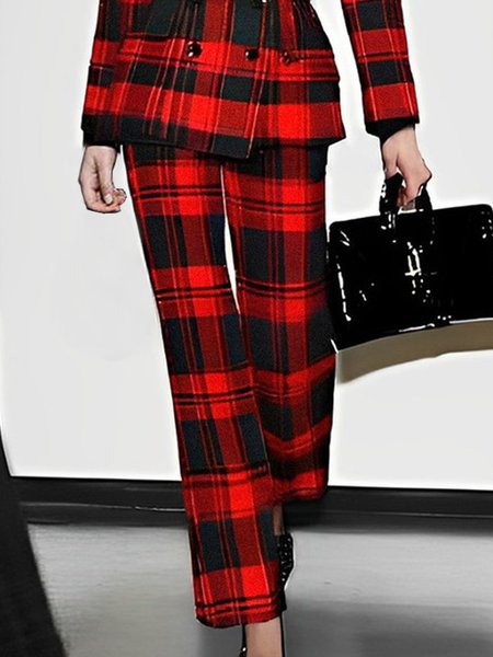 Urban Plaid Pants, Reddish black, Pants