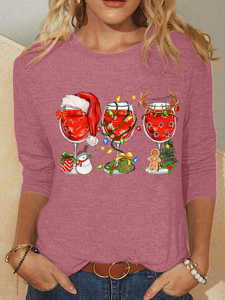

Christmas Wine Long sleeve Shirt, Watermelon, Long sleeves