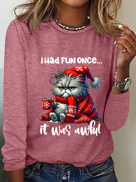Sarcastic Christmas Casual Long Sleeve Shirt, Watermelon, Long sleeves