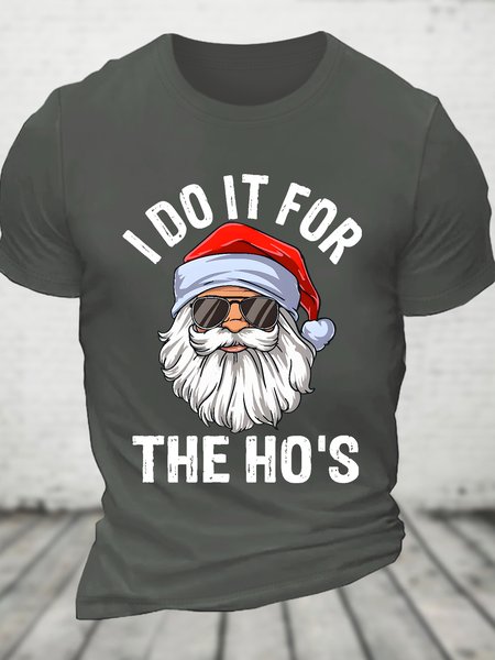 

I Do It For The Hos Rude Christmas Cotton T-shirt, Deep gray, T-shirts