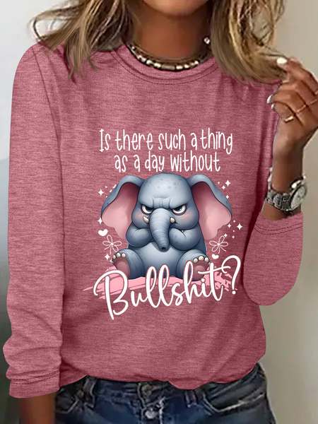 

Is There Any Such Thing As A Day Without BullshT Casual Long Sleeve Shirt, Watermelon, Long sleeves
