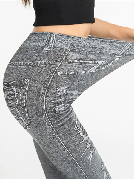 

Women's Casual Plain All Season Ankle Pants Leggings, Light gray, Leggings