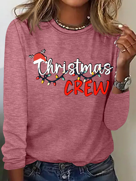 

Christmas Crew Casual Long Sleeve Shirt, Watermelon, Long sleeves