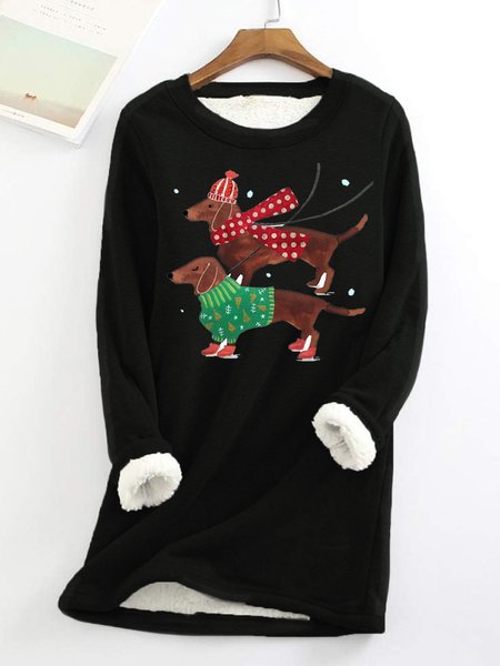 

Casual Crew Neck Christmas Sweatshirt, Black, Hoodies & Sweatshirts