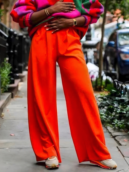 Urban Plain Fashion Pants, As picture, Pants