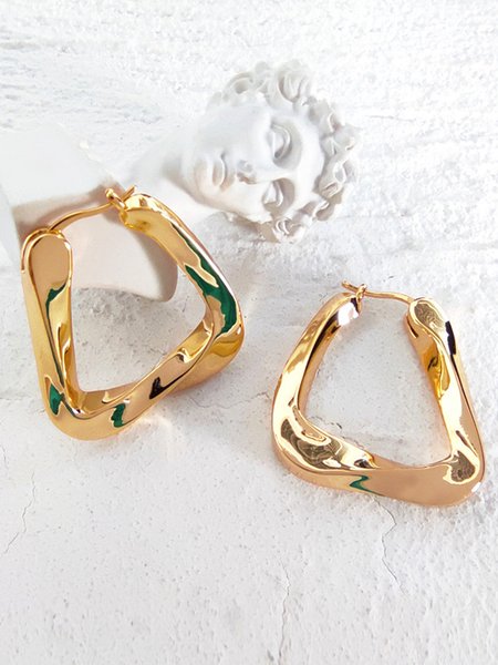 Urban Dangle Plain Metal Earrings, Golden, Earrings