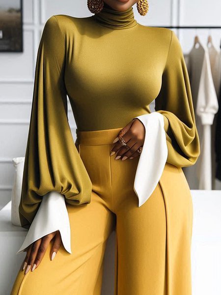 

Urban Balloon Sleeve Turtleneck T-Shirt, Yellow, Tees