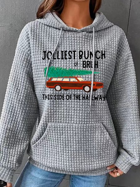 

Jolliest Bunch Of Bruh Christmas Simple Loose Hoodie, Gray, Hoodies&Sweatshirts