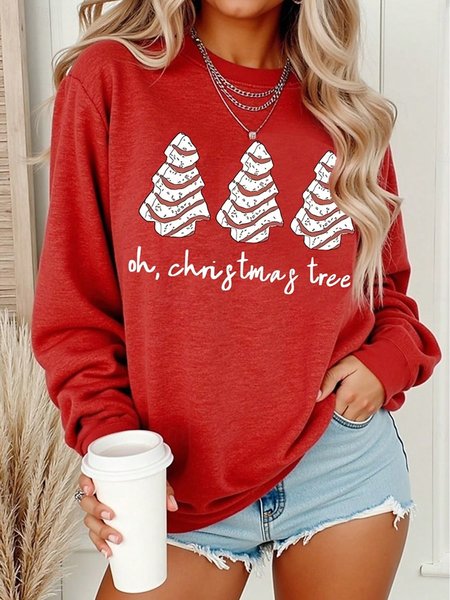 

Women's Crew Neck Text Letters Casual Spring/Fall Long Sleeve Sweatshirt, Red, Sweatshirts & Hoodies