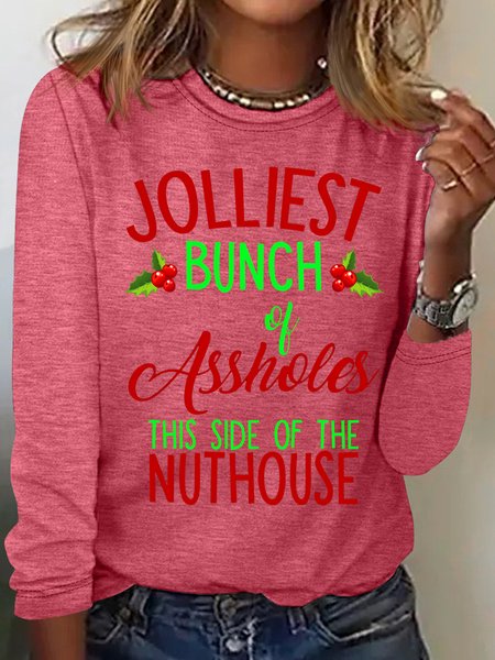 

Jolliest Bunch of Assholes Casual Long Sleeve Shirt, Watermelon, Long sleeves