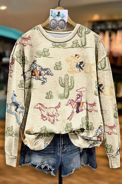 

Vintage Western Cactus Rodeo Sweatshirt, Off white, Hoodies&Sweatshirts
