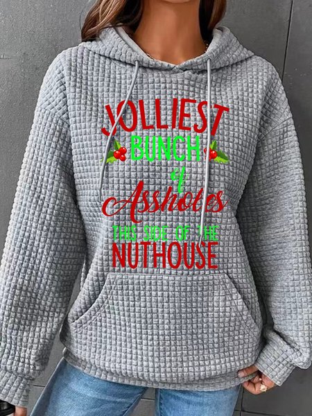 

Jolliest Bunch of Assholes Simple Loose Hoodie, Gray, Hoodies&Sweatshirts