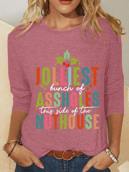 

Jolliest Bunch Of Assholes This Side Of The Nuthouse Casual Long Sleeve Shirt, Watermelon, Long sleeves