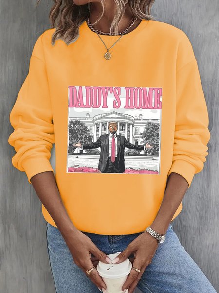 

Women's Crew Neck Figure Casual Spring/Fall Long Sleeve Sweatshirt, Yellow, Sweatshirts & Hoodies