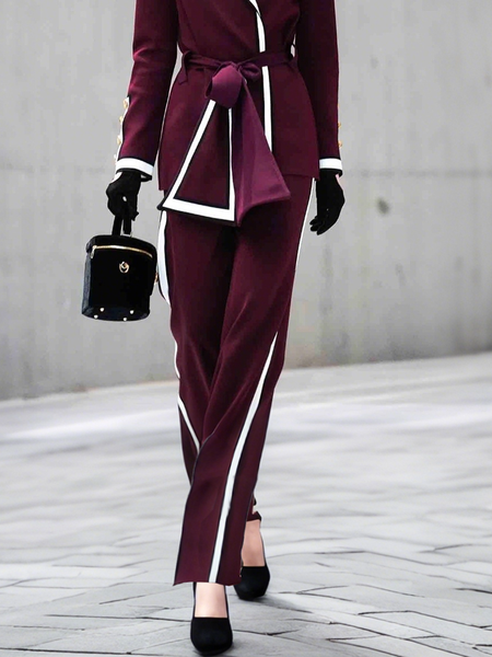 

Urban Color Block Fashion Pants, As picture, Pants