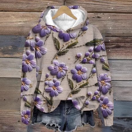 

Ethnic Hoodie Casual Sweatshirt, Purple, Hoodies&Sweatshirts
