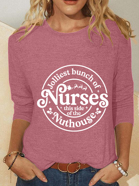 

Jolliest Bunch Of This Side Of The Nuthouse Casual Long Sleeve Shirt, Watermelon, Long sleeves