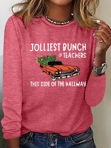 

Jolliiest Bunch Of Teachers Casual Long Sleeve Shirt, Watermelon, Long sleeves