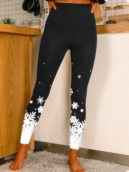 

Casual Ombre Long Leggings, Black, Leggings