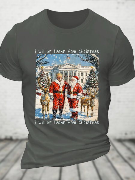 

I'll Be Home For Christmas Cotton T-shirt, Deep gray, T-shirts