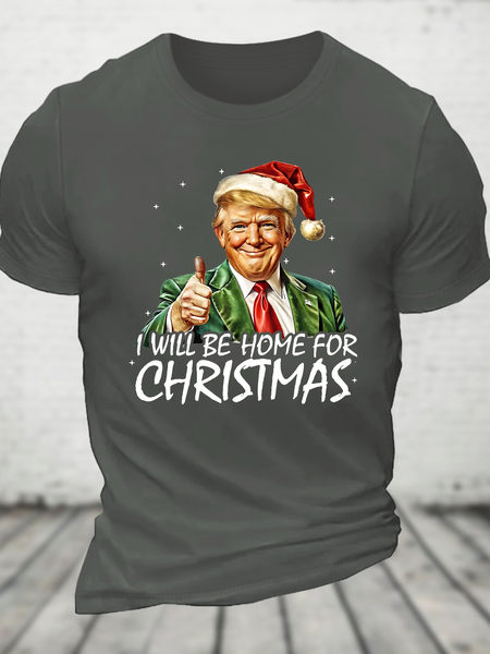 

I'll Be Home for Christmas Cotton T-shirt, Deep gray, T-shirts