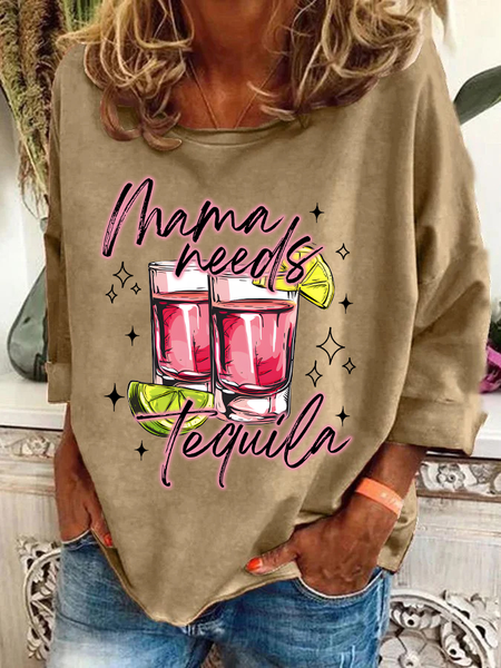 

Mama Needs A Tequila Casual Sweatshirt, Khaki, Hoodies&Sweatshirts