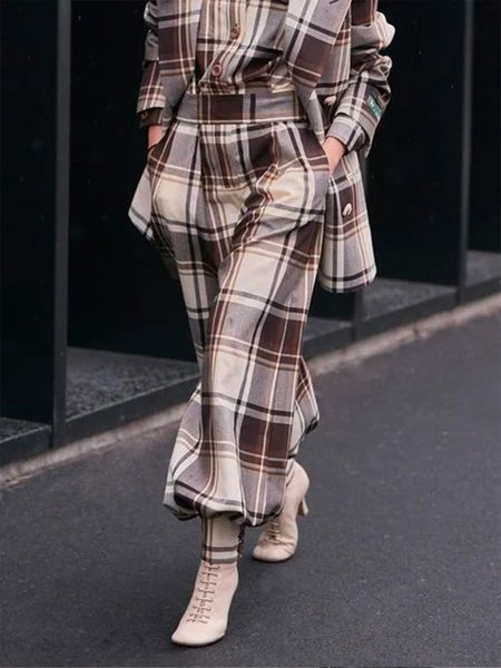 

Plaid Loose Urban Fashion Pants, As picture, Pants
