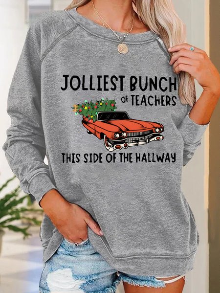 

Jolliiest Bunch Of Teachers Casual Sweatshirt, Light gray, Hoodies&Sweatshirts