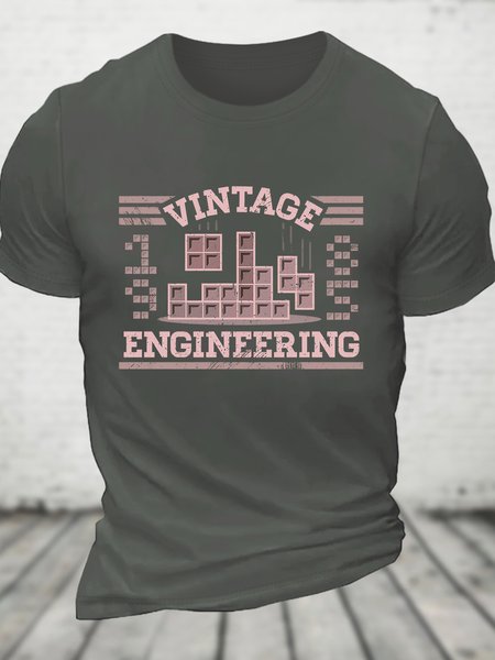 

Vintage Engineering Cotton T-shirt, Deep gray, T-shirts