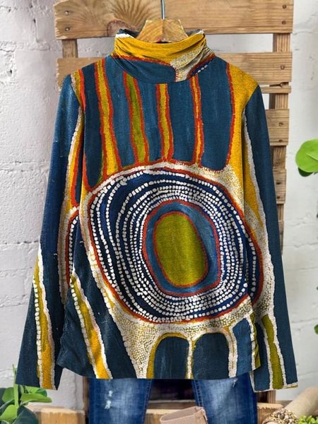 

Casual Cute Dog Crew Neck Long Sleeve T-shirt, Multicolor, T-shirts