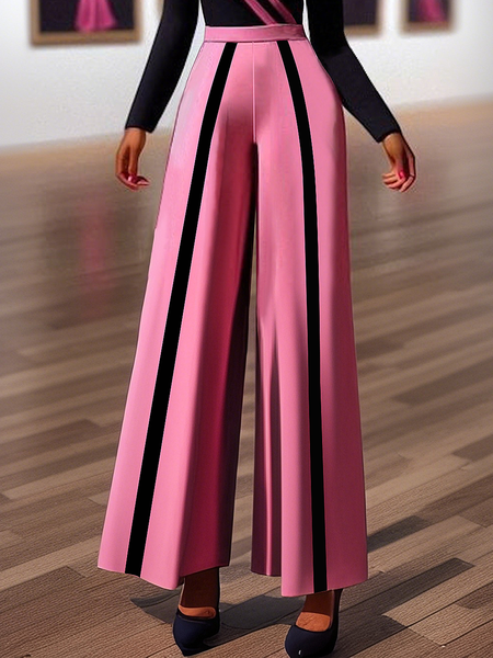 

Color Block Urban Long Pants, Pink, Pants