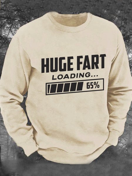 

Huge Fart Loading Men's Casual Sweatshirt, Khaki, Hoodies&Sweatshirts