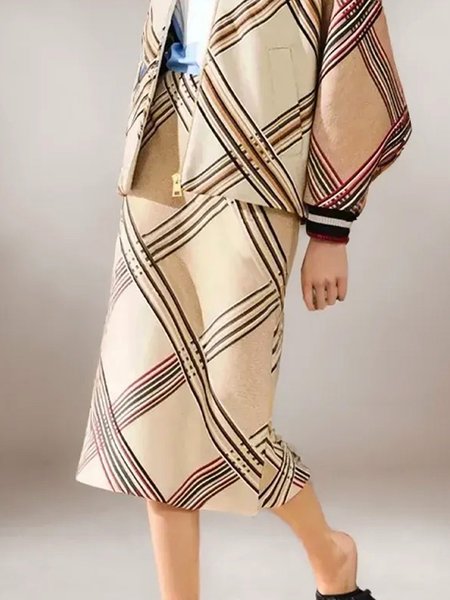 

Loosen Urban Plaid Skirt, As picture, Skirts