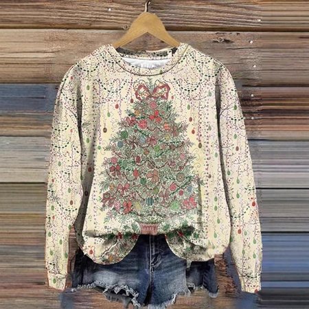 

Casual Crew Neck Animal Sweatshirt, Apricot, Hoodies & Sweatshirts