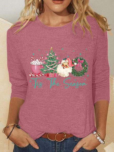 

Tis The Season Christmas Casual Long Sleeve Shirt, Watermelon, Long sleeves