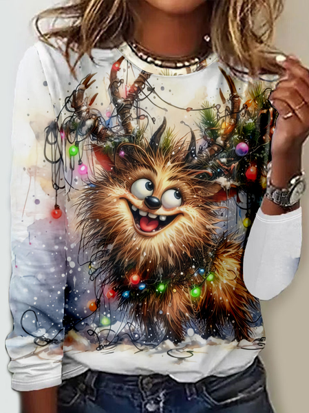 

Christmas Casual Crew Neck T-Shirt, Color3, T-shirts