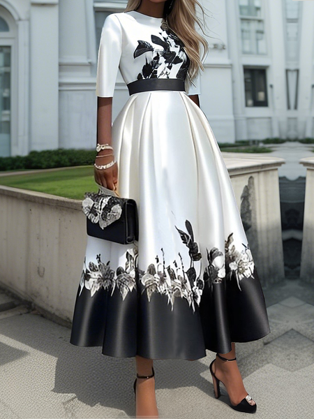 Elegant Floral Maxi Dress, As picture, Maxi Dresses