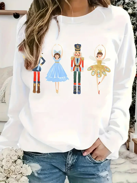 

Women's Crew Neck Figure Casual Spring/Fall Long Sleeve Sweatshirt, White, Sweatshirts & Hoodies
