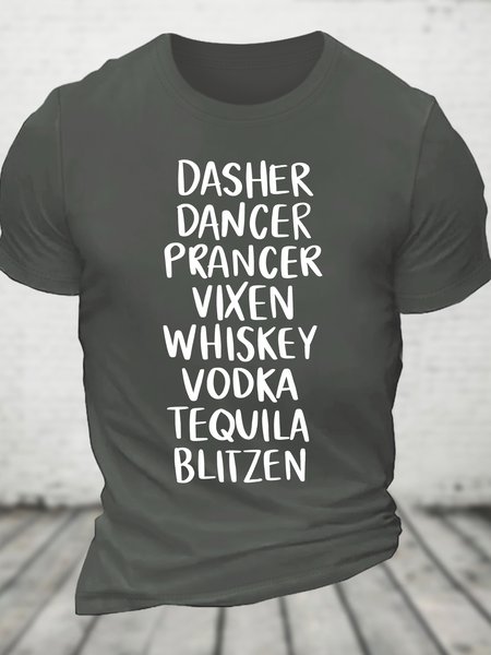 

Tequila, Whiskey, Vodka Drinking Hilarious Christmas Cotton T-shirt, Deep gray, T-shirts