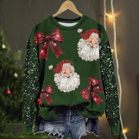 

Casual Crew Neck Santa Claus Sweatshirt, Red, Hoodies & Sweatshirts