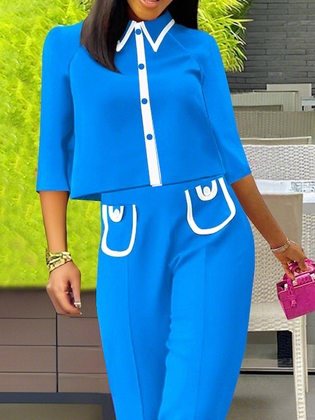 

Urban Color Block Shirt, Blue, Blouses and Shirts