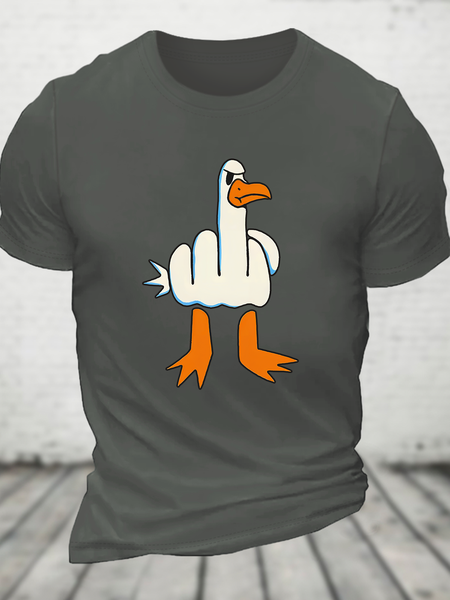 

Rude Seagull Design Funny Cotton T-Shirt, Deep gray, T-shirts
