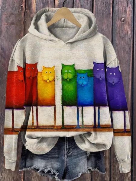 

Floral Casual Hoodie Sweatshirt, Color3, Hoodies&Sweatshirts