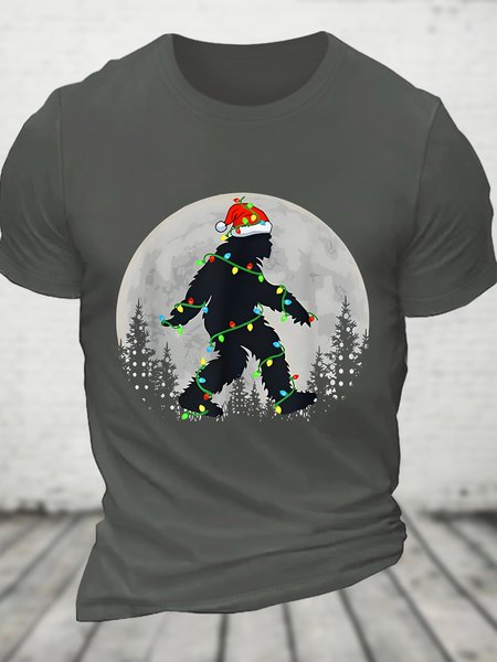 

Funny Bigfoot Santa Christmas Xmas Cotton T-shirt, Deep gray, T-shirts