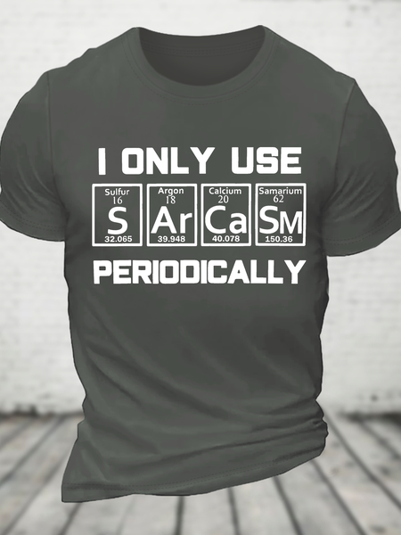 

Sarcasm Periodic Table Element Shirt Weird Science Joke Gift Cotton T-Shirt, Deep gray, T-shirts