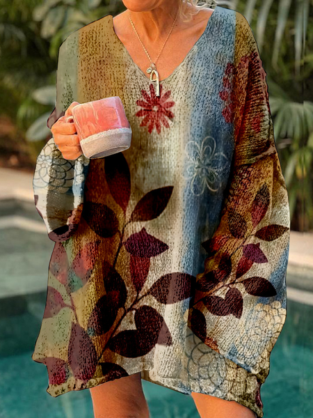 

Casual V Neck Floral Sweatshirt, Coffee, Hoodies & Sweatshirts
