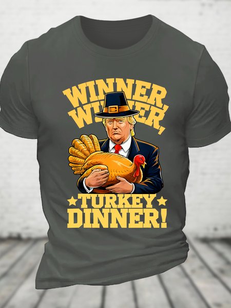 

Thanksgiving Humor Trump Turkey Cotton T-shirt, Deep gray, T-shirts